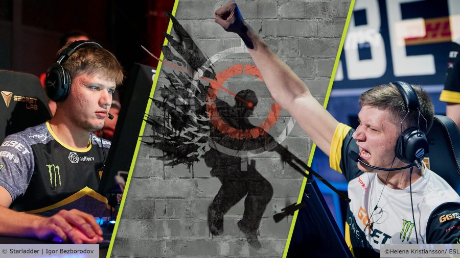 S1mple settings: s1mple playing CS:GO, s1mple graffiti, s1mple pumps his arm into the air