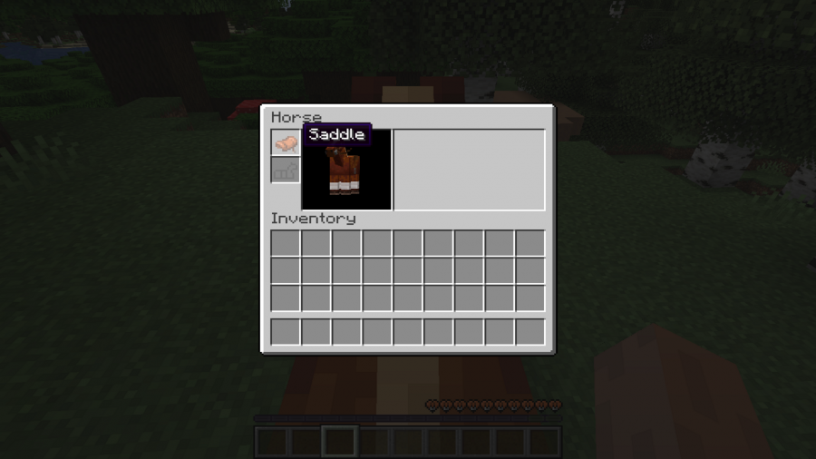 How to make a saddle in Minecraft: a saddle in an inventory