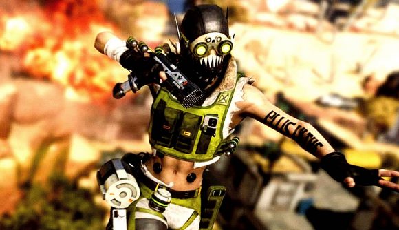 Apex Legends Weapon Stickers leak: An image of Octane jumping with a pistol in hand