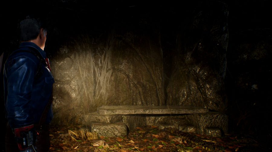 Evil Dead The Game how to revive Altar: An image of an Altar in the dark in Evil Dead The Game