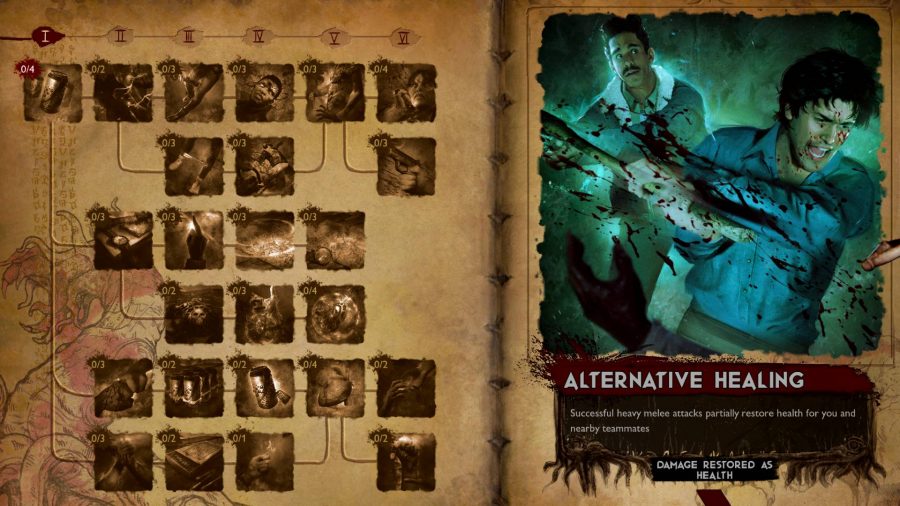Evil Dead The Game Review: An image of Ash from Evil Dead's character skill tree