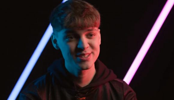 FIFA 22 eChampions League: A close-up of Fnatic's FIFA 22 pro Tekkz during an interview
