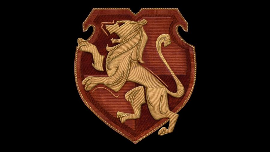 Hogwarts Legacy Houses: The Gryffindor emblem can be seen