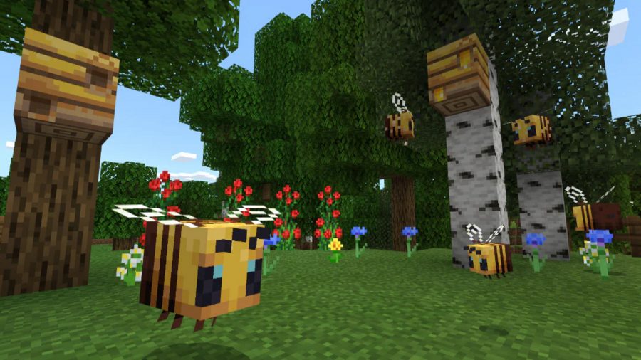 How to get honeycomb in Minecraft: Bees around a beehive