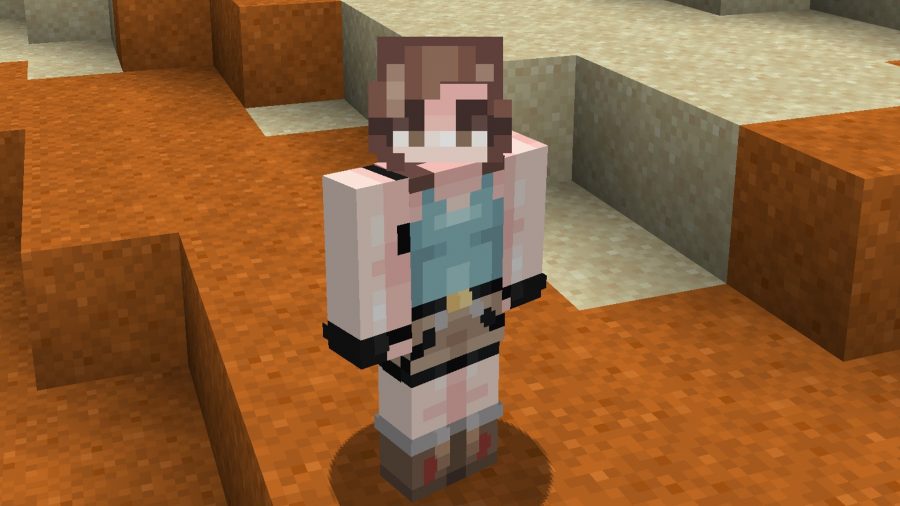 Lara Croft Tomb Raider MC Minecraft skins: Lara Croft is ready to plunge into the blue waters of the Minecraft ocean