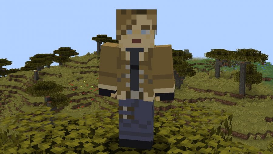 Leon Kennedy MC Minecraft Skins: Leon has escaped the clutches of Ashley from Resident Evil 4 and is doing a pit stop in this Minecraft world, help him eliminate some of the zombies hiding inside