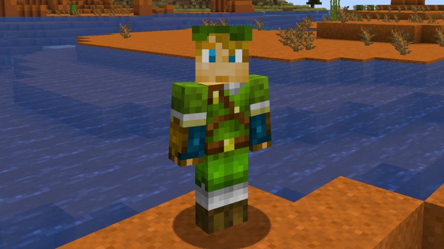 Link Legend of Zelda MC Minecraft Skins: Link is ready to fight for his princess and slay the evil Ender Dragon, freeing this Minecraft world from its evil grip