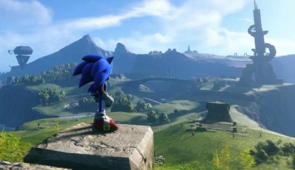 Sonic Frontiers Gameplay Teaser: Sonic can be seen overlooking an open plain