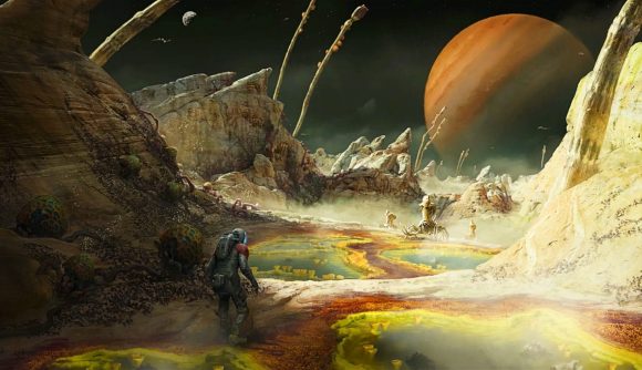 Starfield Delay 2023: A astronaut can be seen on a planet surface