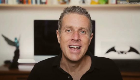 Summer Game Fest 2022: A close up of Summer Game Fest host Geoff Keighley wearing a black shirt
