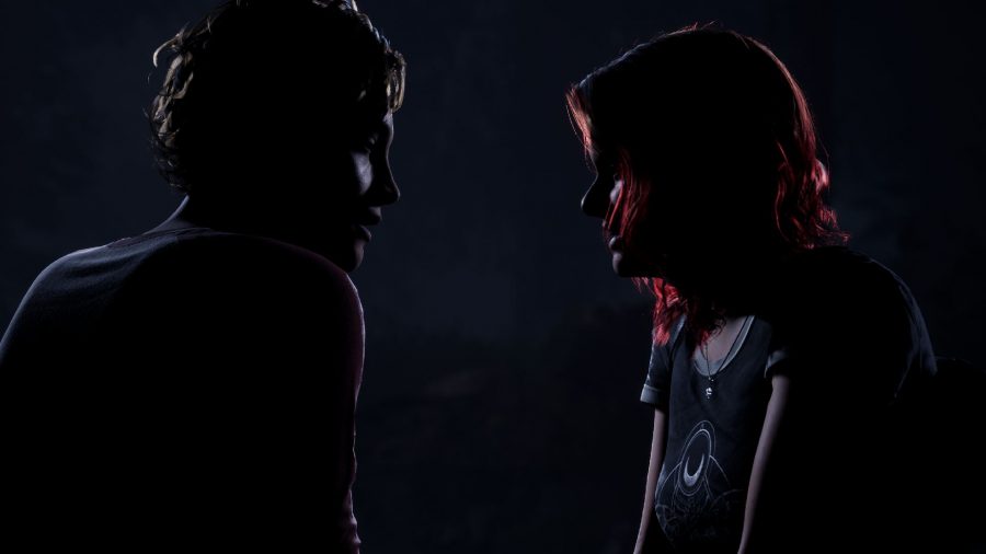 The Quarry Preview Until Dawn Sequel: Nick and Abigail can be seen looking at each other in a forest