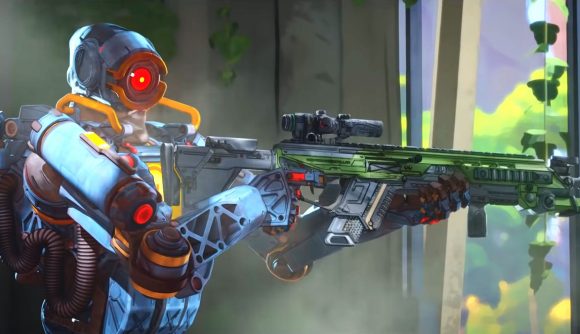 Apex Legends Season 13 ranked: A Pathfinder stands with a long-barrelled sniper rifle in hand