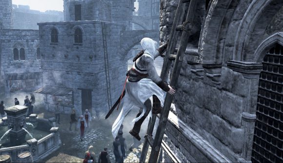 Assassin's Creed clipping killing: Altair climbing a ladder