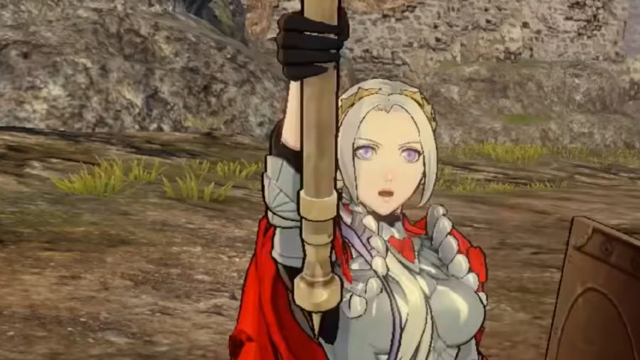 Fire Emblem Three Hopes Characters: Edelgard can be seen holding up her axe