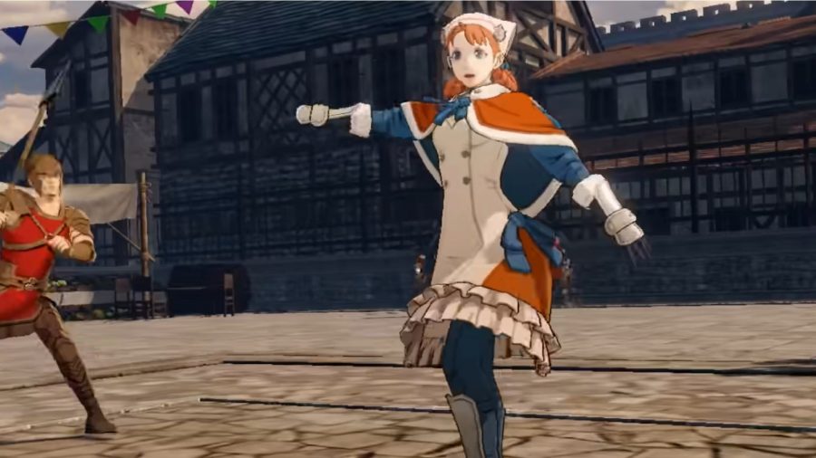 Fire Emblem Three Hopes Characters: Annette can be seen preparing to cast a spell