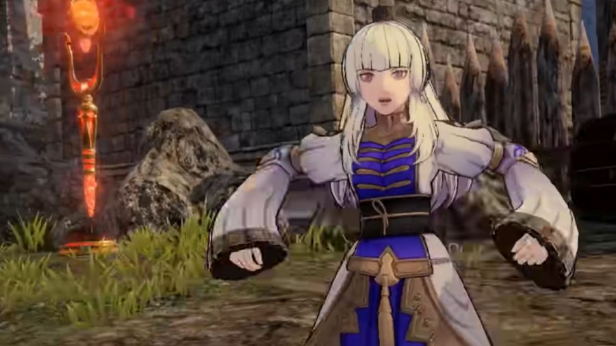 Fire Emblem Three Hopes Characters: Lysithea can be seen casting a spell