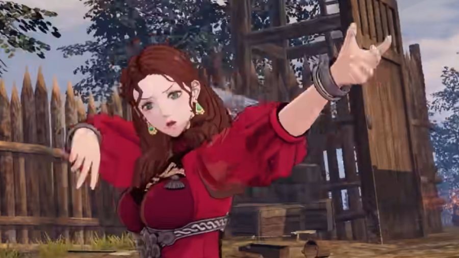 Fire Emblem Three Hopes Characters: Dorothea can be seen casting a spell