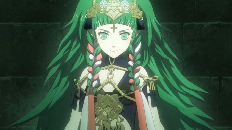 Fire Emblem Three Hopes Characters: An animated still of Sothis can be seen