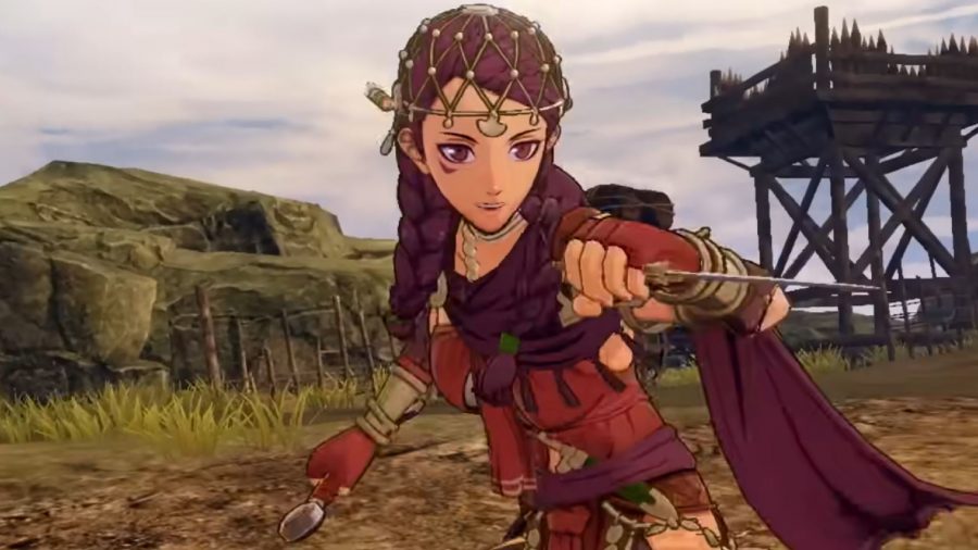 Fire Emblem Three Hopes Characters: Petra can be seen preparing to attack.