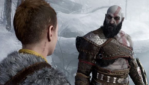 God of War Ragnarok Launch Date November: Kratos can be seen looking at Atreus