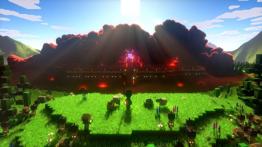 minecraft legends release date and gameplay trailer Overworld allies attack pigs