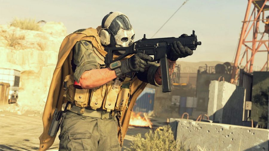 Modern Warfare 2 expectations: Call of Duty's masked soldier Ghost aims down the site of his machine gun