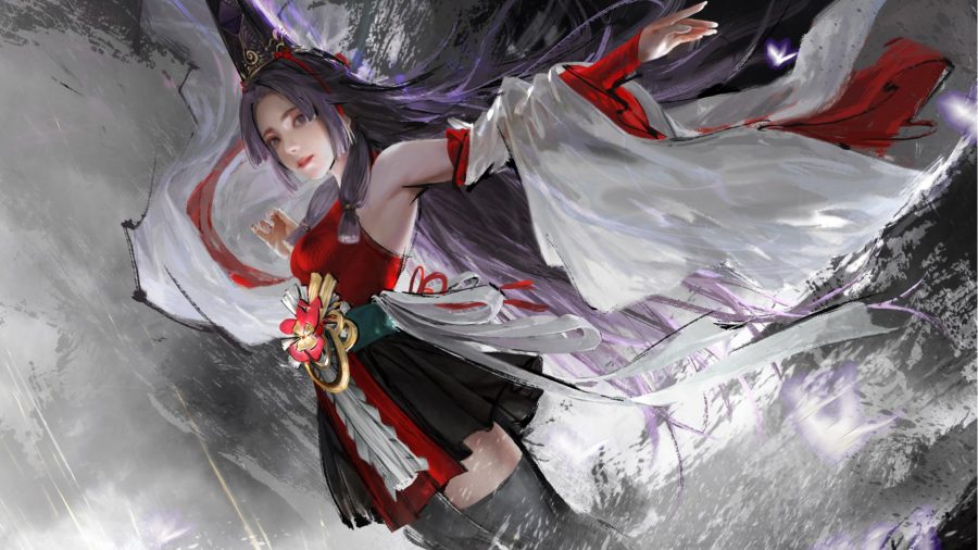 Naraka Bladepoint Characters: Kurumi can be seen in art