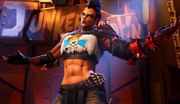 Overwatch 2 Beta damage heroes ultimate: An image of Junker Queen, abs out