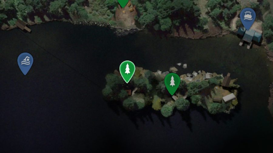 The Quarry Locations Camp: The Treehouse can be seen on the map.