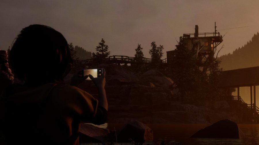 The Quarry Locations Camp: Kaitlyn can be seen taking a photo of an overlook tower.