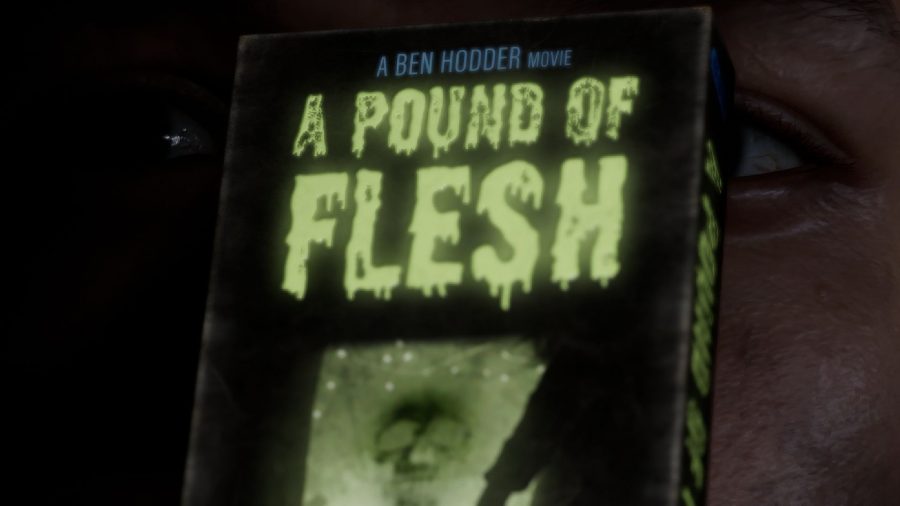 The Quarry Paths: The A Pound Of Flesh tape box can be seen in the menu