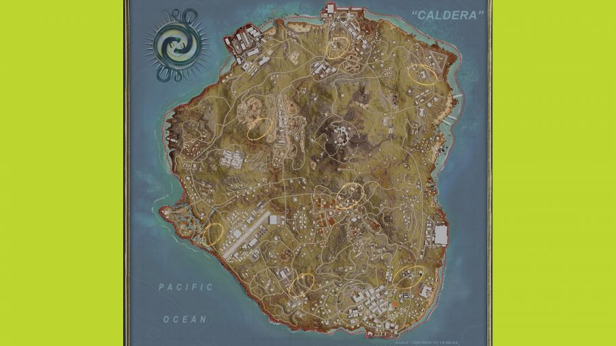 Warznoe zsoldos bunker helyek: Caldera térkép