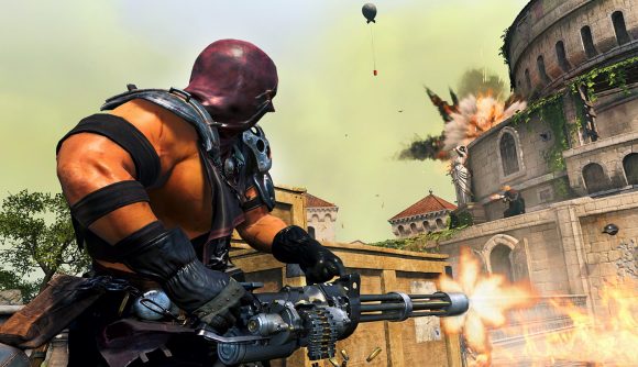 Warzone Season 4 new contract: An operator wearing a leather mask wields a massive minigun