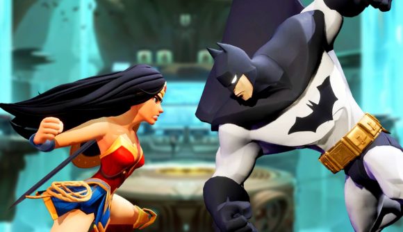 MultiVersus release time: an image of Wonder Woman fighting Batman in the game