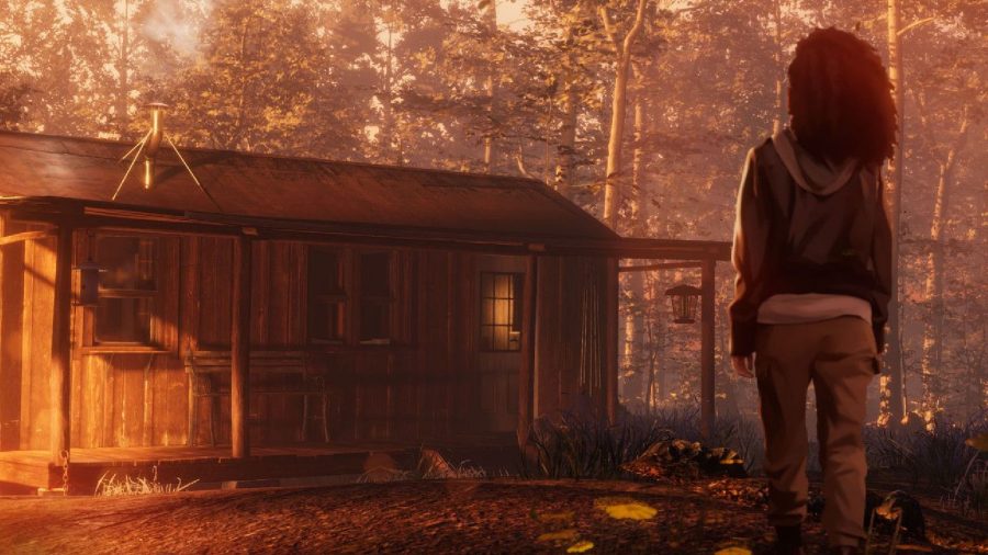 As Dusk Falls Walkthrough: Zoe can be seen standing in front of a shack in a forest
