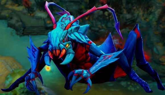 Dota 2 updated hero models patch: an image of Weaver on a blurred background