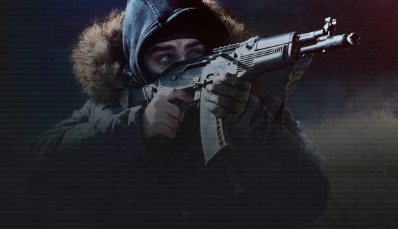 Escape From Tarkov kills stats: Shturman looks down the sight of an AK