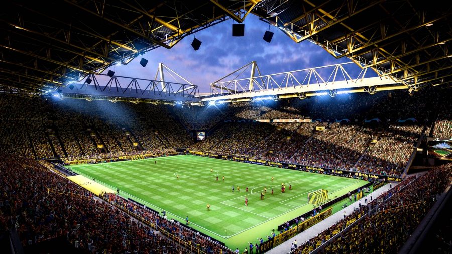 FIFA 23 best formations: An image of Dortmund's stadium from above