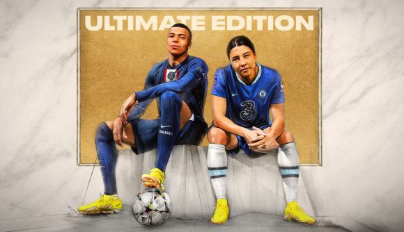 FIFA 23 cover Kerr Mbappe: The cover for the FIFA 23 Ultimate Edition, featuring Kylian Mbappe and Sam Kerr