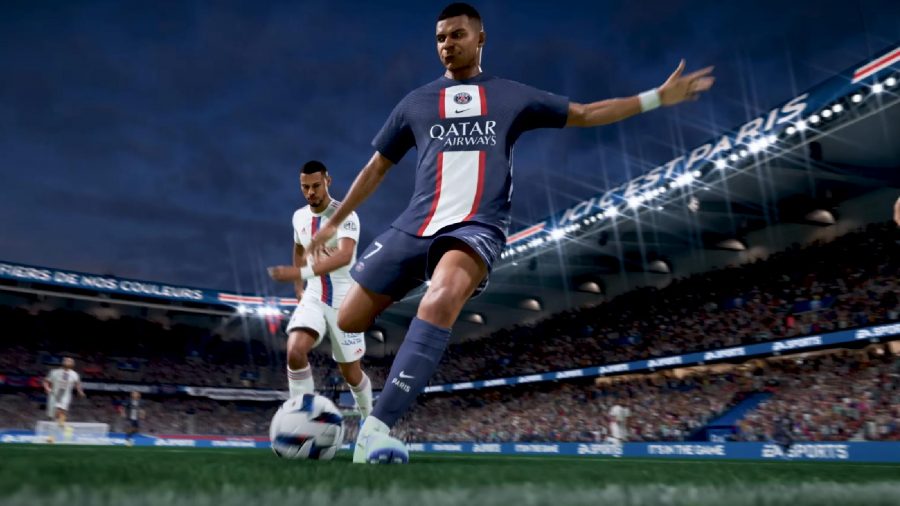 FIFA 23 Early Access: Mbappe can be seen kicking a ball