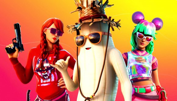 Fortnite leaks No Sweat summer event release date: a trio of summer-themed Fortnite skins headlined by a peeled banana in shades