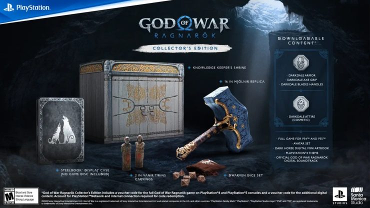 God of War Ragnarök pre-orders - image shows the contents of the game's Collector's Edition. Details below.