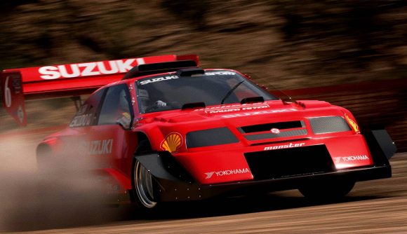 Gran Turismo 7 1.18 update free tickets fix: an image of a red Suzuki rally car