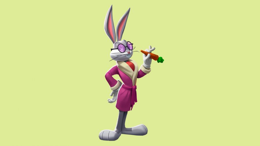 MultiVersus skins: An image of Bugs Bunny in a smoking jacket with sunglasses on