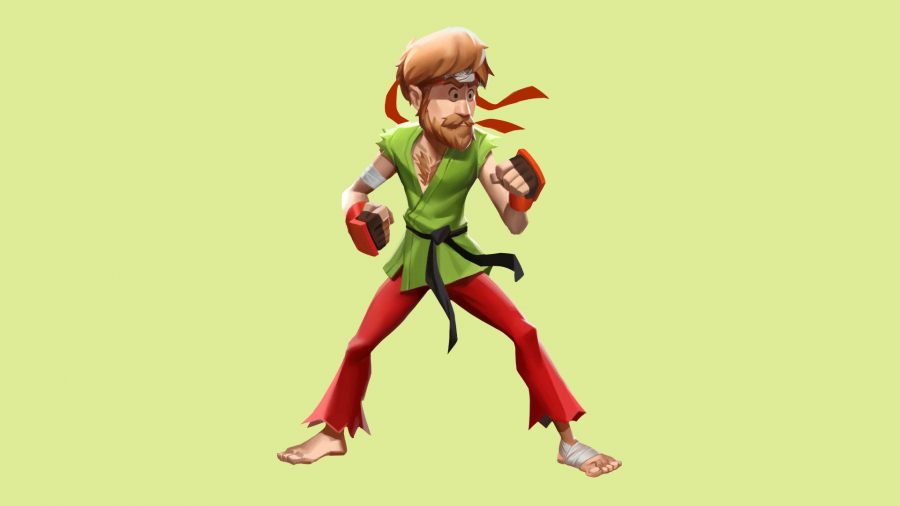 MultiVersus skins: an image of Shaggy in a karate gi