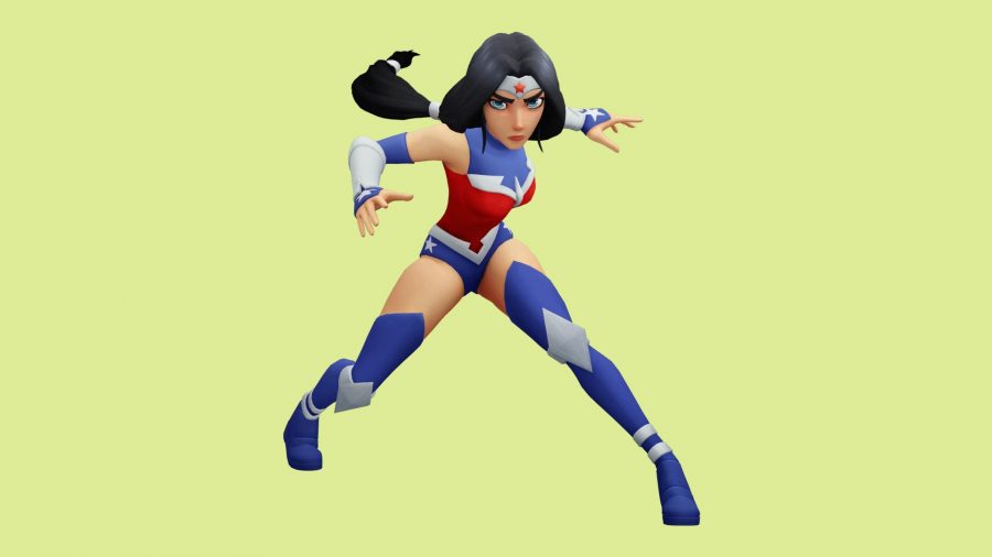 MultiVersus skins: an image of Wonder Woman in high blue boots and a sleeveless top