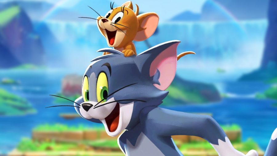 MultiVersus Tom and Jerry combos: an image of a cartoon mouse on a cartoon cat's back