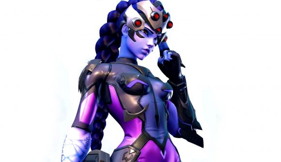 Overwatch 2 hidden voice lines beta: an image of Widowmaker's new appearance on a white background