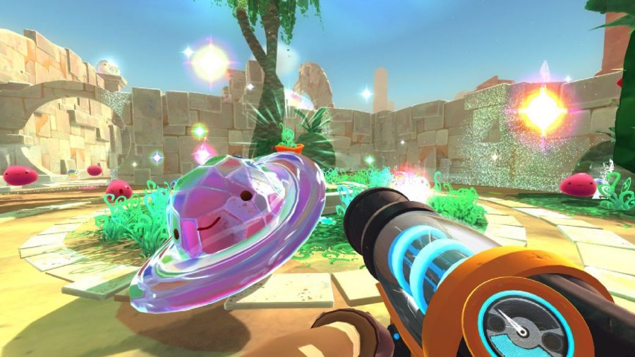 PS Plus Extra Must Play Games: The player can be seen farming some slimes