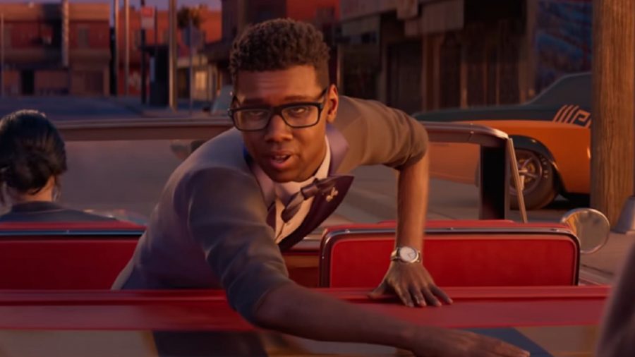 Saints Row Characters: Eli can be seen talking to some people over a car trunk